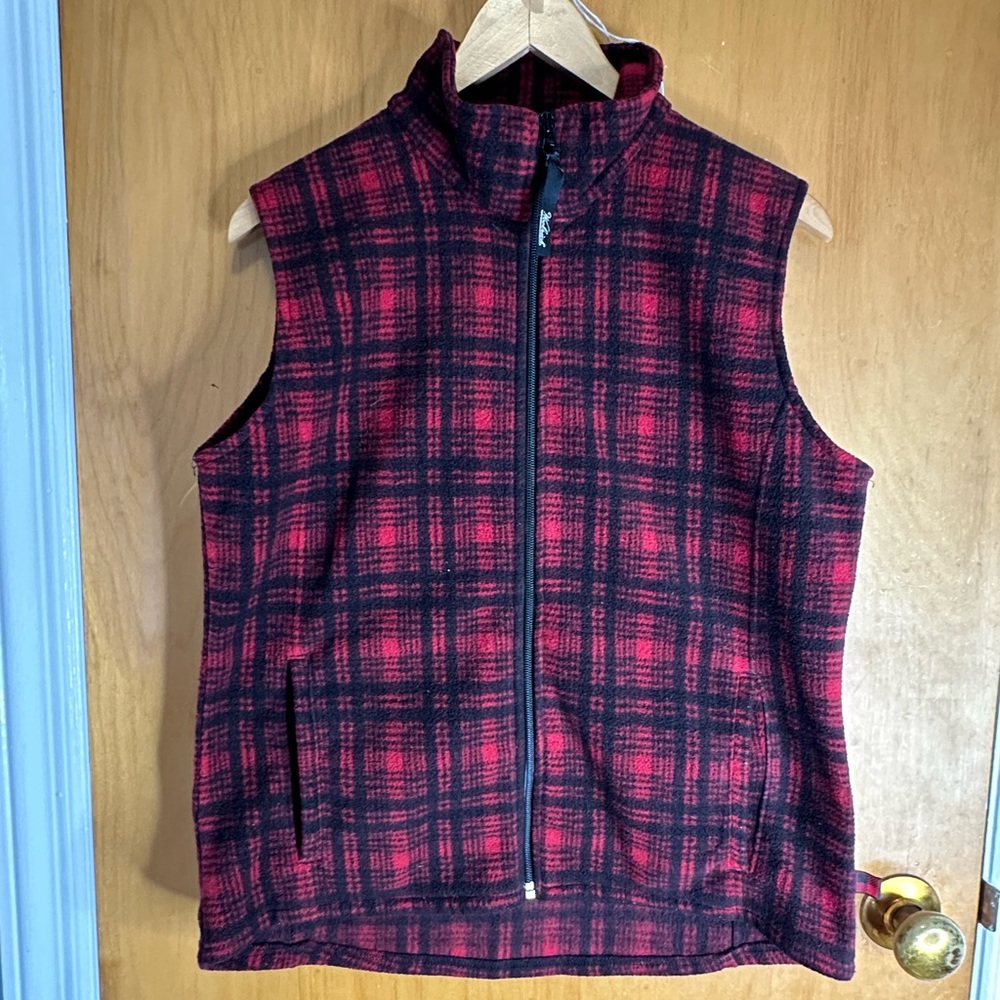 Woolrich Red and Black Plaid Women’s Vest